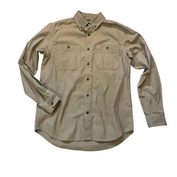 Carhartt Other - Carhartt Mens Relaxed Fit Button-Up Khaki Shirt Size M